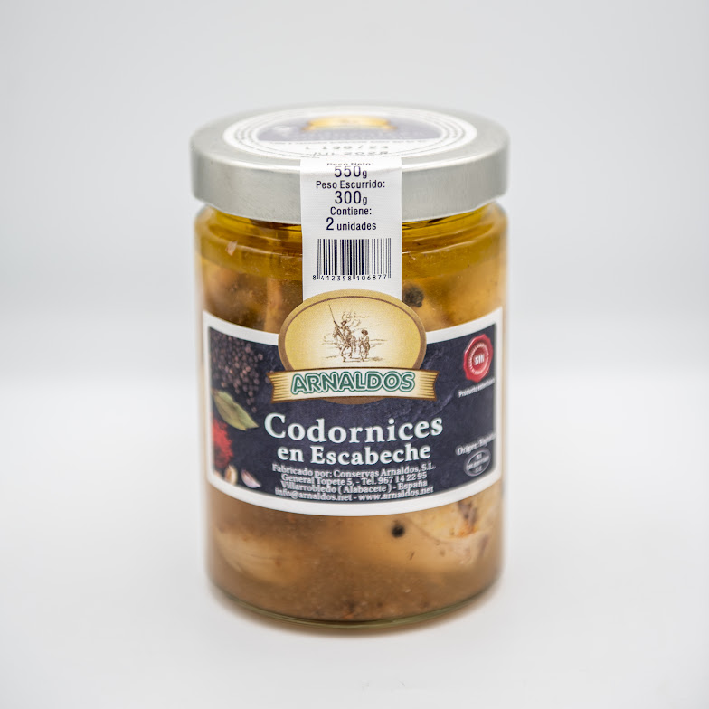 Codornices en escabeche cristal